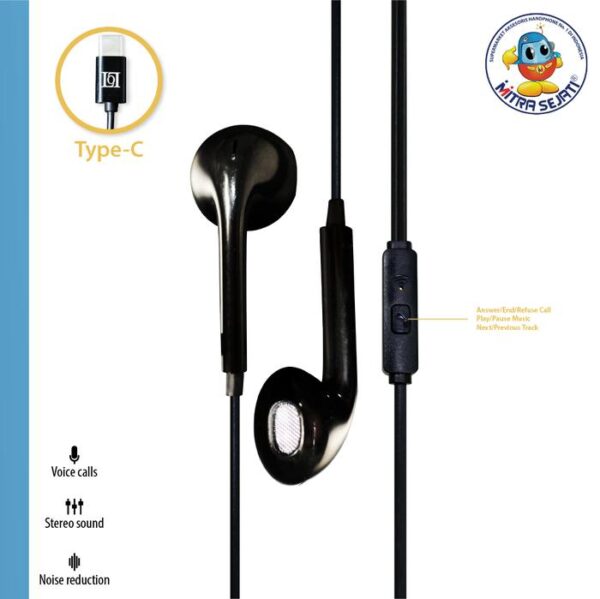 Handsfree Stereo Bass L10 for Type C - Gambar 2