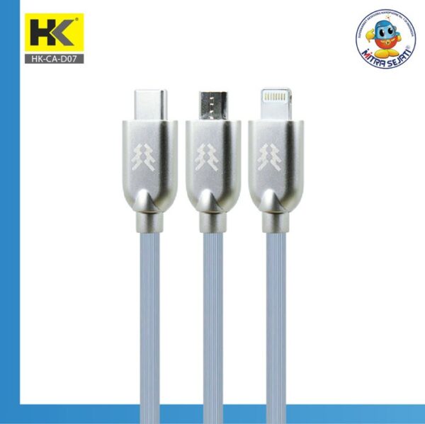 Kabel Data HK CA-D07 Fast Charging for iPhone/Type C/Micro USB - Gambar 2
