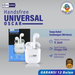 Excellence Oscar TWS Earphone Bluetooth 5.0 True Wireless Mini Earbuds Headphone / Handsfree - Garansi Excellence Premium Care 12 Bulan Earphones Headphones Peredam  Headset