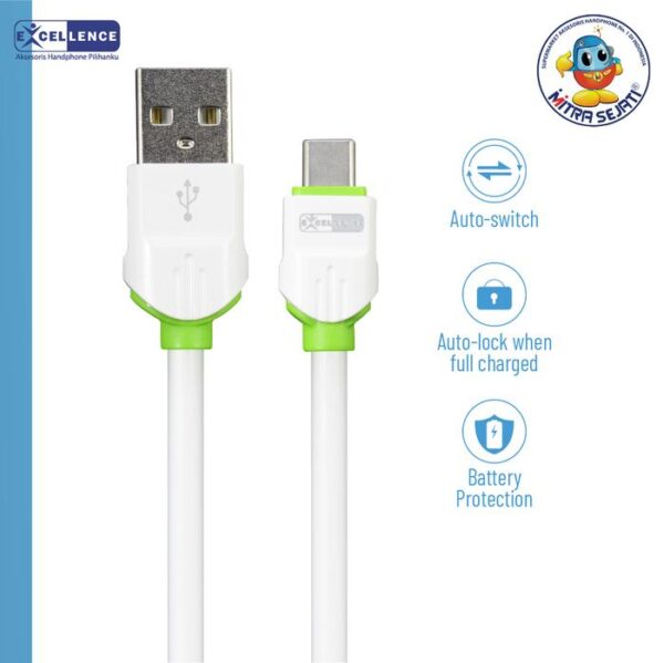 Kabel Data Excellence Vinca 200cm For Micro USB/Type-C/iPhone - Gambar 2