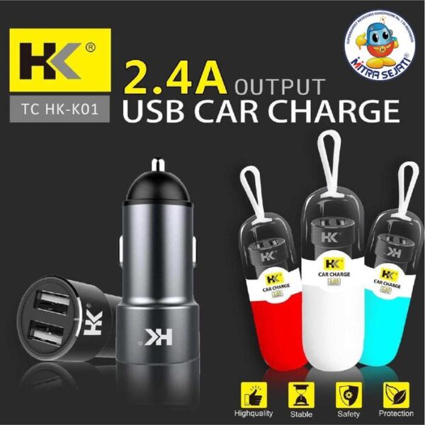 Car Charger HK-K01 2USB-APIK012UHK - Gambar 3