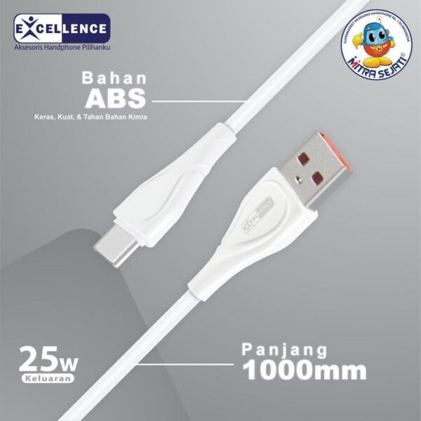 Kabel Data Excellence Fast Charging 25W Akasia iPhone/Micro USB/Type-C - Micro USB Aksesoris  Handphone  Cable - Gambar 2