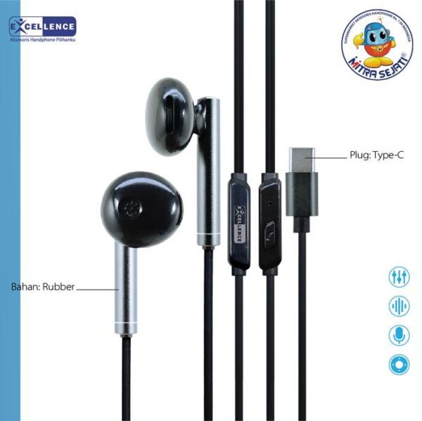 Handsfree Excellence Stereo Alpine Plug Type C - Gambar 2