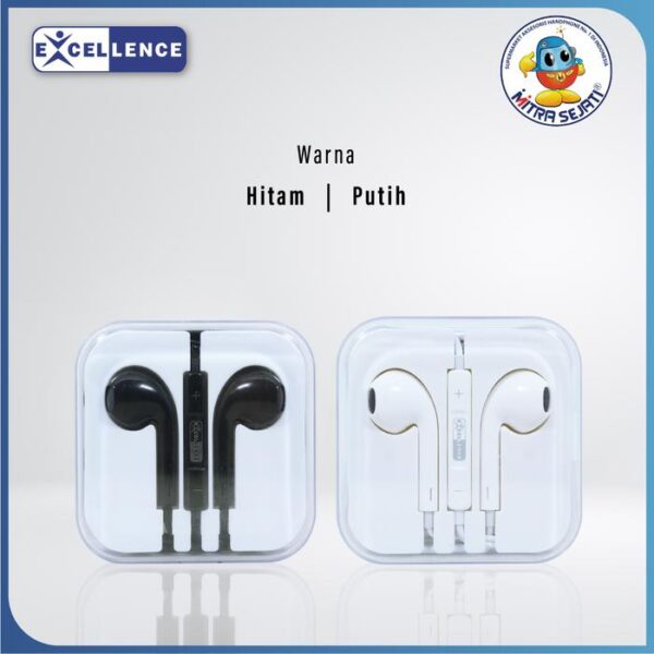 Headset EXCELLENCE FRILL Original Earphone Handsfree IN HEADPHONES - Gambar 3