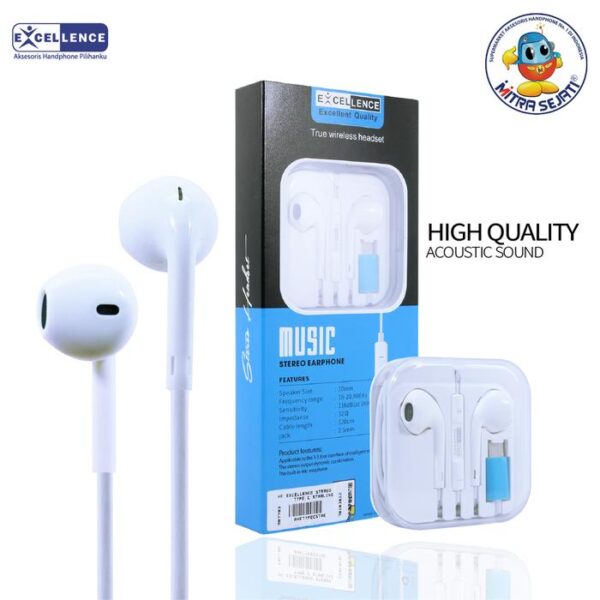 Handsfree Excellence Stereo Type C Starling - Gambar 3
