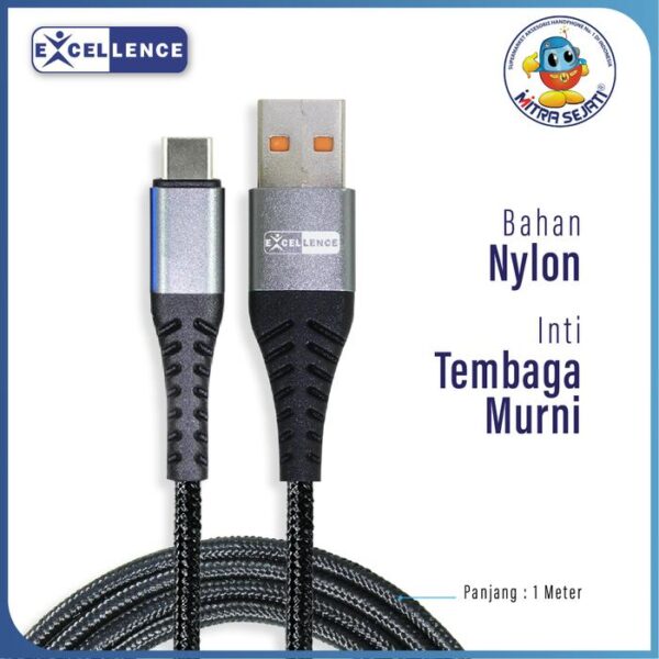 Kabel Data Excellence Violet 2.4A For iPhone/Micro/Type C - Gambar 3