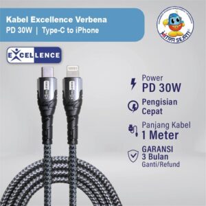 KABEL DATA IPHONE EXCELLENCE TYPEC TO LIGHTNING FAST CHARGING PD 30W