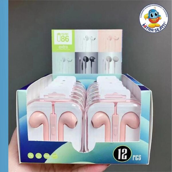 Handsfree Macaron U86 Jack 3.5mm - Gambar 2