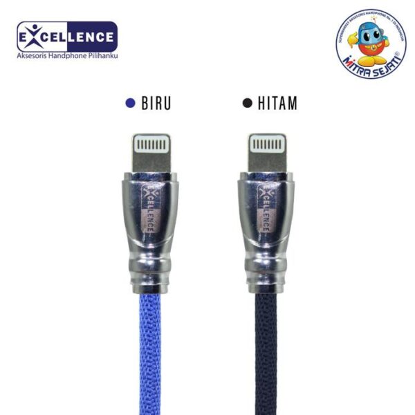 Kabel Data Type-C Excellence Ixora Cable Micro/iPhone Murah Biru 3.5A - Gambar 3