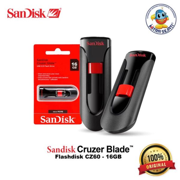 Flash Disk Sandisk Cruzer Glide 2.0 CZ60 16GB/32GB/64GB - Gambar 2