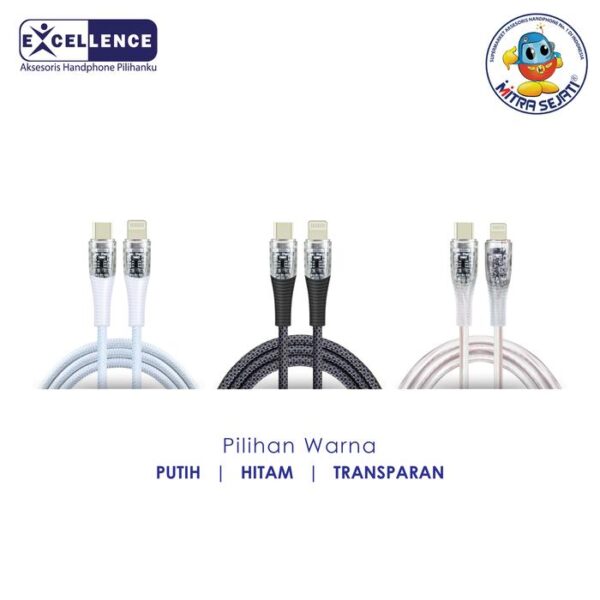 EXCELLENCE Kabel Data Jewel Fast Charging 27W Type-C to Lightning Panjang Colokan - Gambar 4