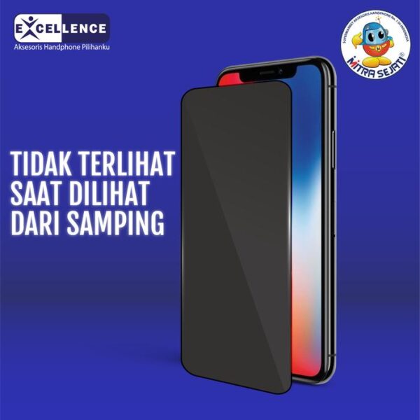 EXCELLENCE Tempered Glass Privacy Anti Spy Pelindung Layar Handphone untuk Samsung - Gambar 3