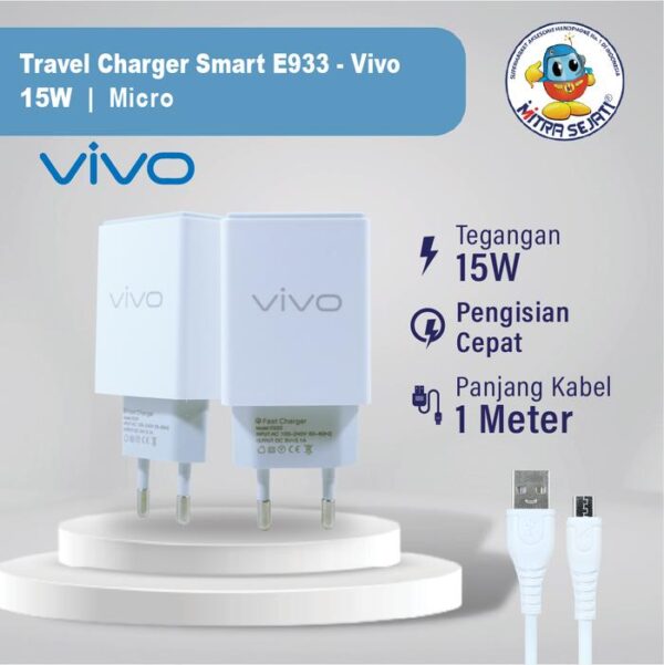 Travel Charger Smart E933 3.1A Micro USB Branded Vivo