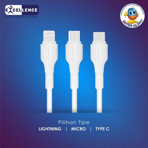 EXCELLENCE Kabel Data Ixia Fast Charging untuk tipe kabel Lightning/Micro USB/Type-C Cable Charger - Gambar 4