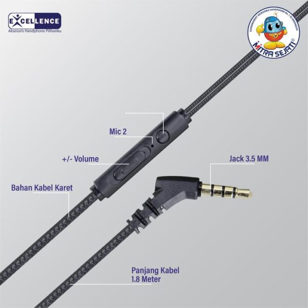 Headset Handsfree Earphone Gaming Mic Murai Excellence - Gambar 3