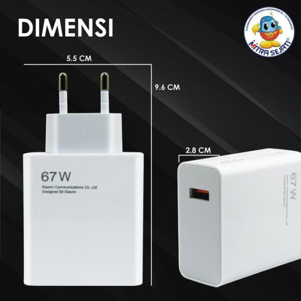 Travel Charger 67W Xiaomi Fast Charging USB Type-C - Gambar 3