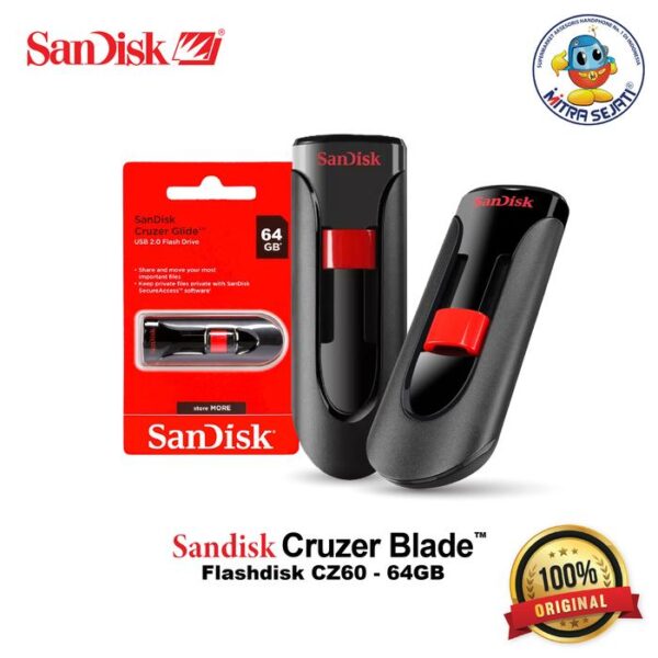 Flash Disk Sandisk Cruzer Glide 2.0 CZ60 16GB/32GB/64GB - Gambar 4
