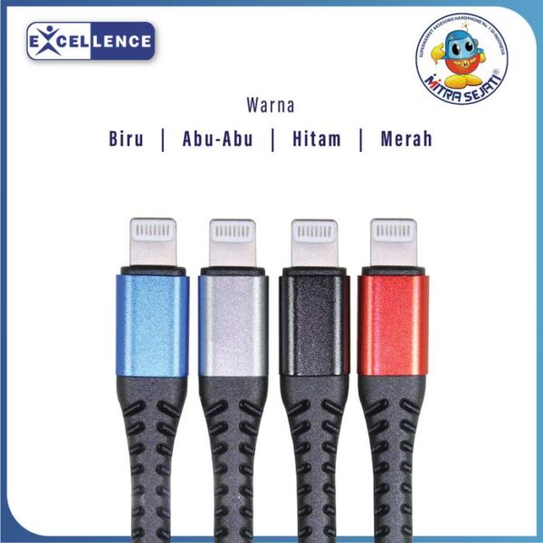 Kabel Data Excellence Violet 2.4A For iPhone/Micro/Type C - Gambar 4