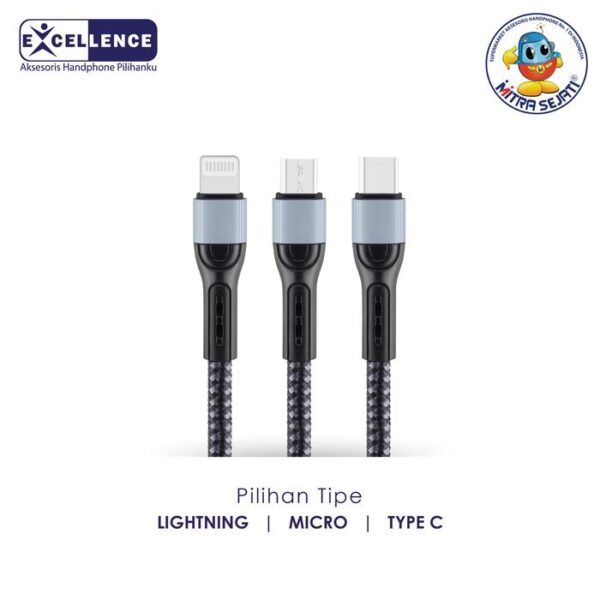 EXCELLENCE Kabel Data Dafodil 5A untuk Lightning/Micro USB/Type-C - Gambar 2