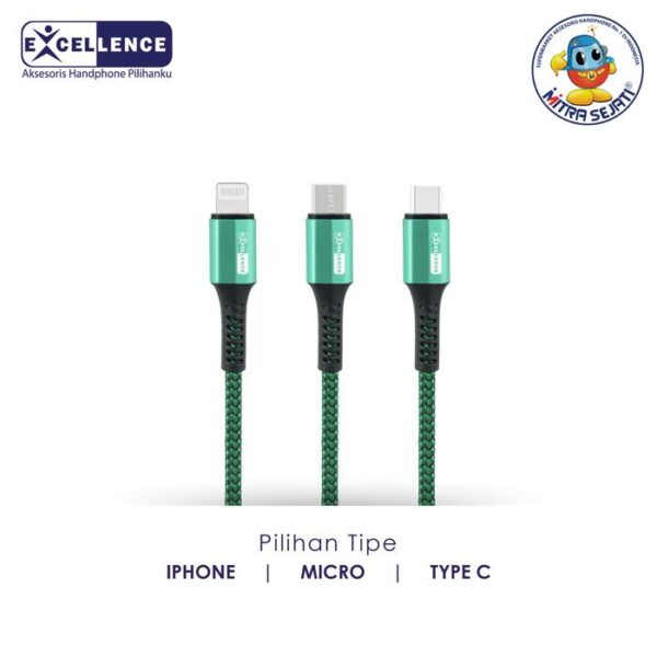 Kabel Data Excellence Peony 2.4A For Micro USB/Type-C/iPhone - Gambar 3