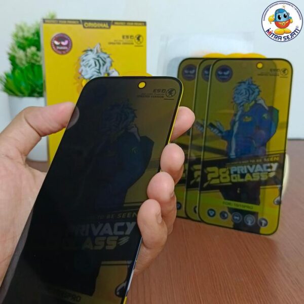 Tempered Glass Excellence Privacy Anti-Static Layar - Gambar 2
