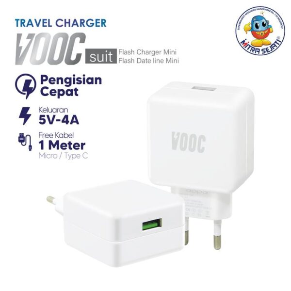 Travel Charger R15 Fast Charging Vooc QC 3.0 Micro USB/Type-C Oppo
