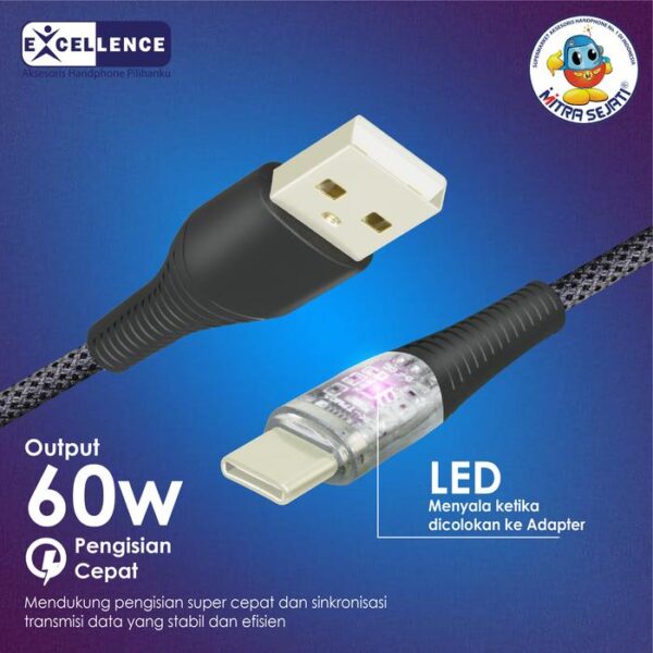 EXCELLENCE Kabel Data Jewel Fast Charging 60W Type-C - Gambar 2