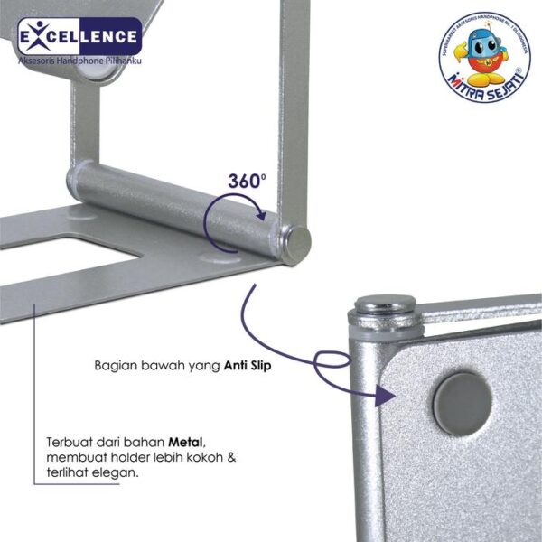 EXCELLENCE Holder Hp Standing MT-1501 Metal Smartphone Aksesoris - Gambar 2