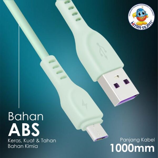 Kabel pengisi daya macaron 1a untuk tipe kabel micro usb dan type-c - Gambar 2