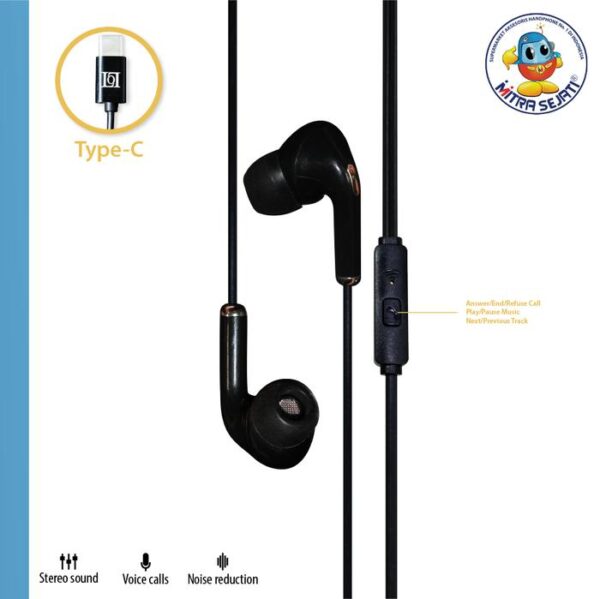 Handsfree Stereo Bass L09 for Type C - Gambar 2