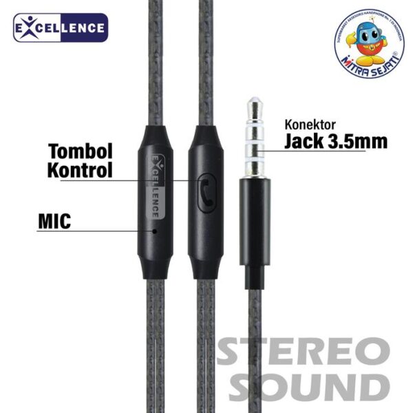 Handsfree Excellence Stereo Goldie Jack 3.5mm - Gambar 4