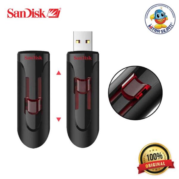 SanDisk FlashDisk USB 3.0 Cruzer Glide CZ600 16GB 32GB 64GB 128GB - Gambar 3